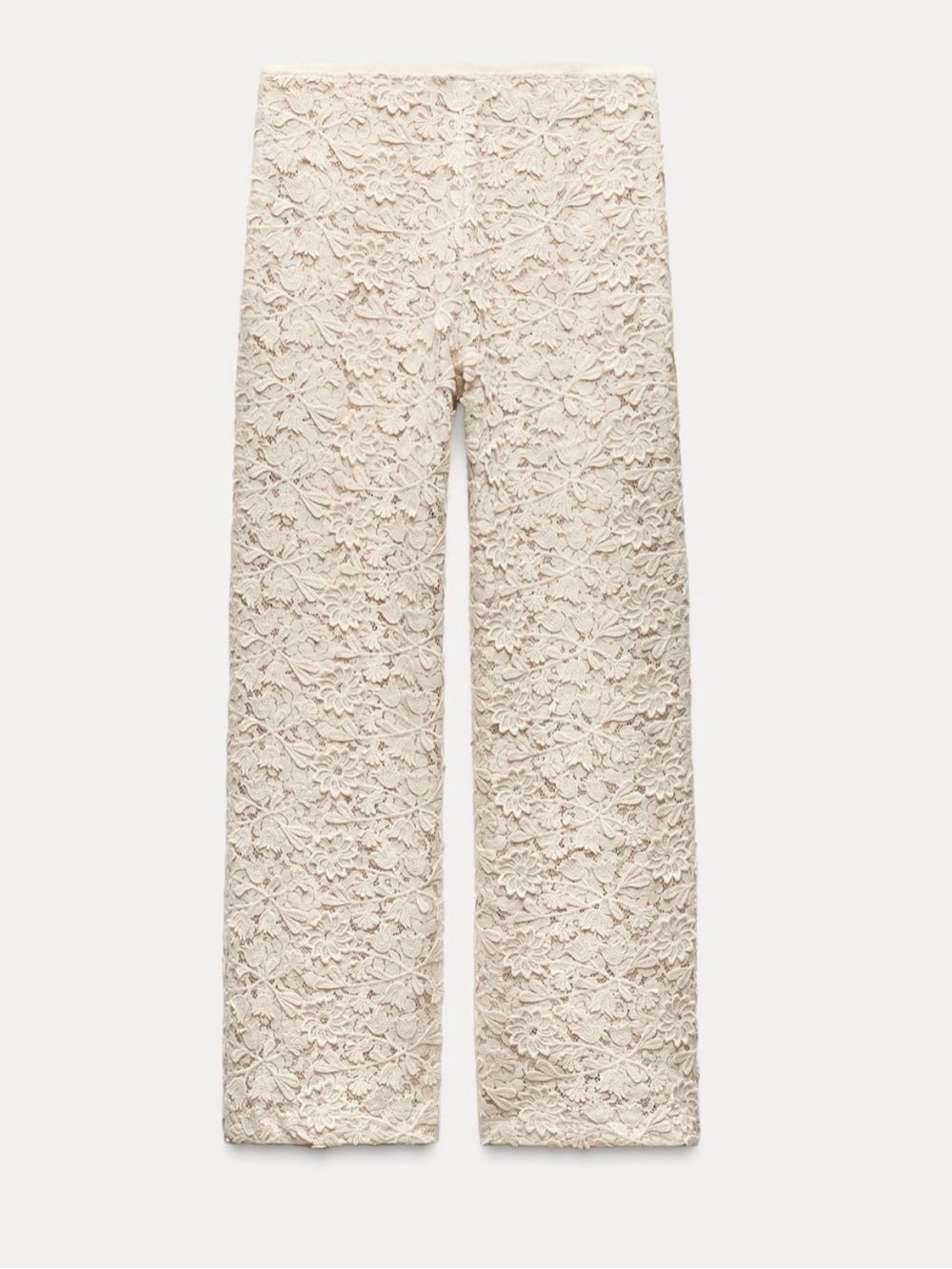 Zara  floral crochet wide leg pants, full length - Picture 3 of 5